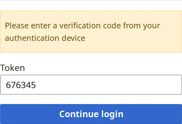 A screenshot of the Token and verification code interface for Ring. 