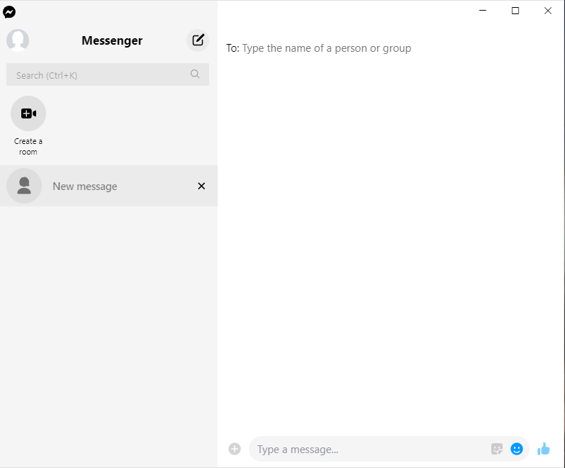 Setting up a new room or group chat with Facebook Mesenger. 
