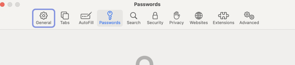 A screenshot of the Safari Passwords settings and menu.