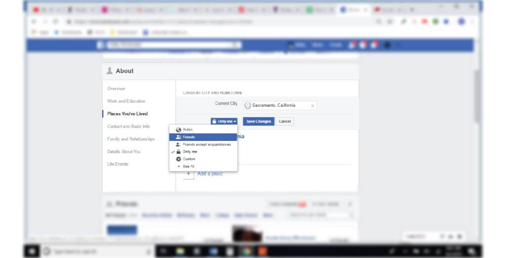 Step 5 for setting up Facebook account