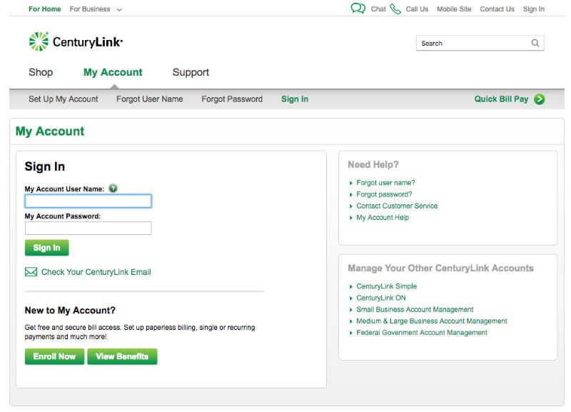 CenturyLink.net email account login page