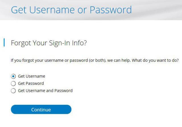 Charter.net forgot username or password form