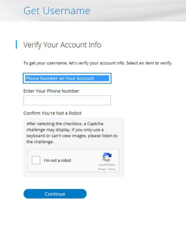 Spectrum account verification form